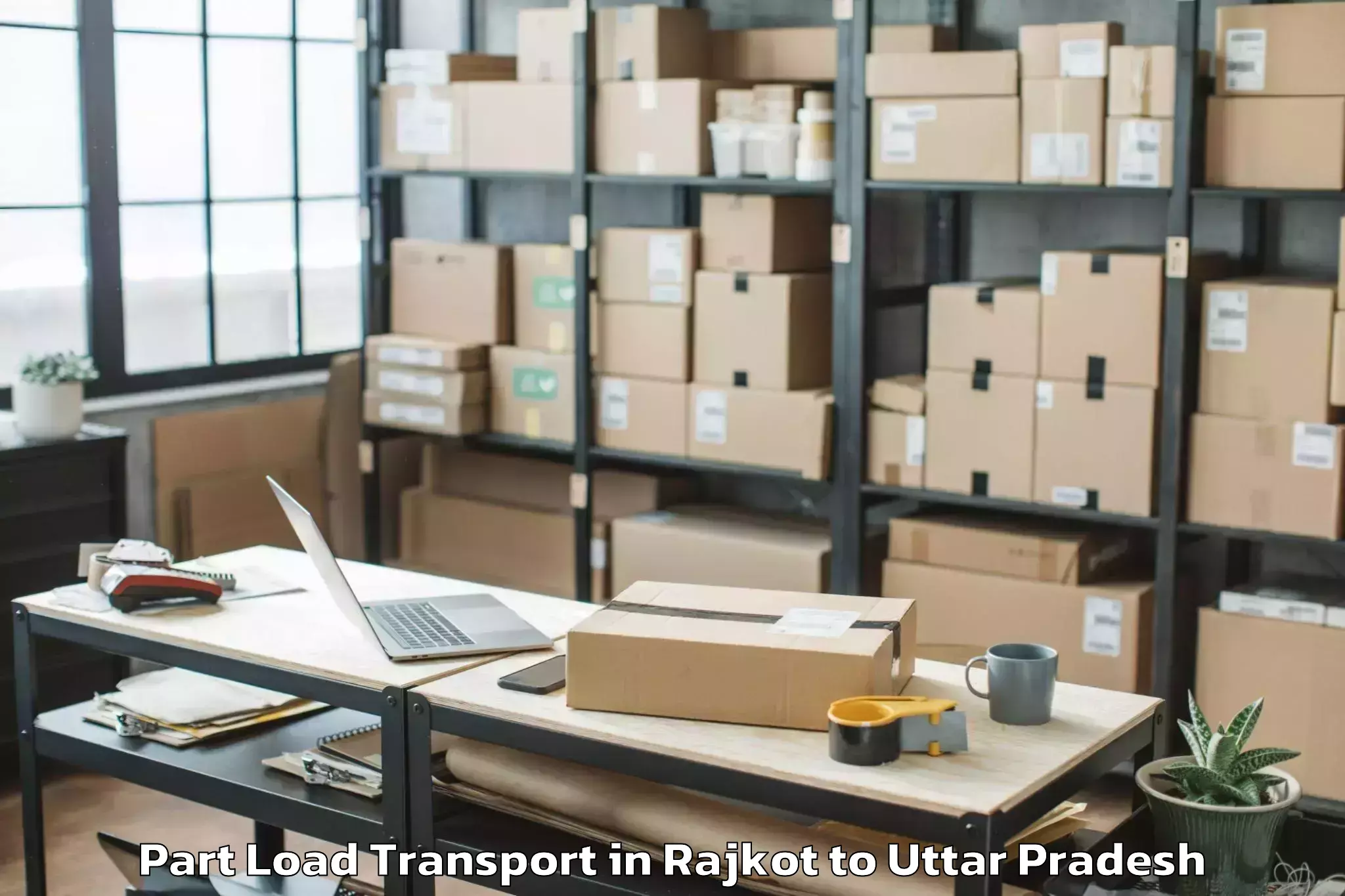 Quality Rajkot to Phoenix United Mall Bareily Part Load Transport